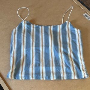 Striped Blue and White Women's Top M